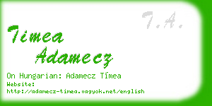 timea adamecz business card